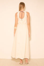 ALERIA DRESS CREAM CONTRAST BIND