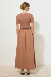 ETERNAL KNIT COMBO DRESS HAZELNUT