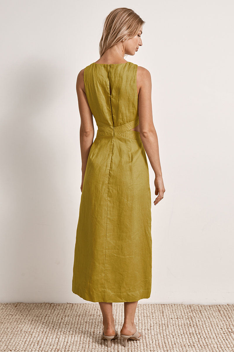 Mon Renn women's Clothing Sydney Bask midi Dress Green