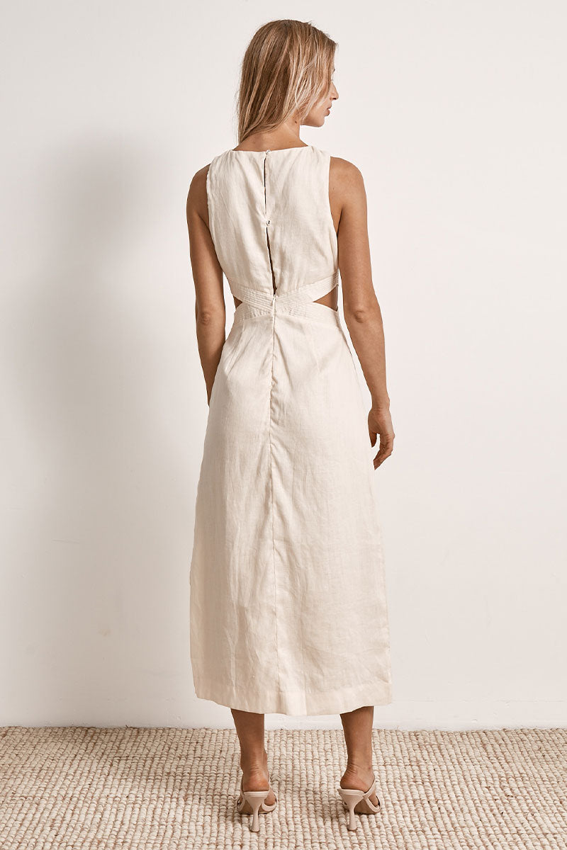 Mon Renn women's Clothing Sydney Bask Midi Dress white
