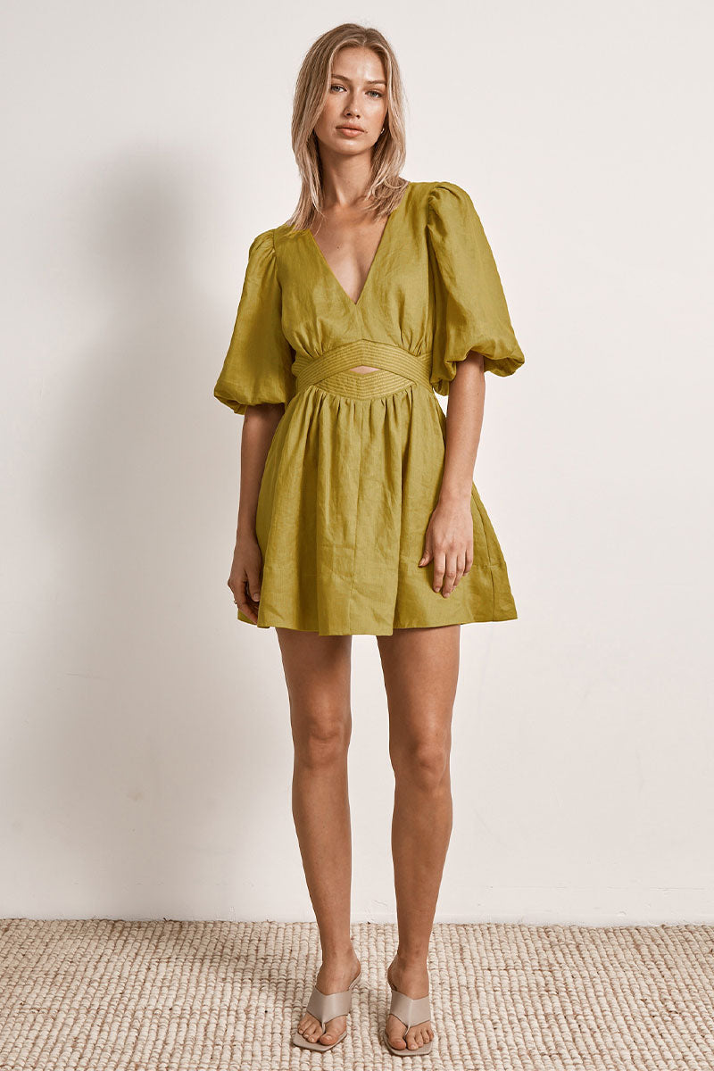 Mon Renn women's Clothing Sydney Bask Mini Dress Green