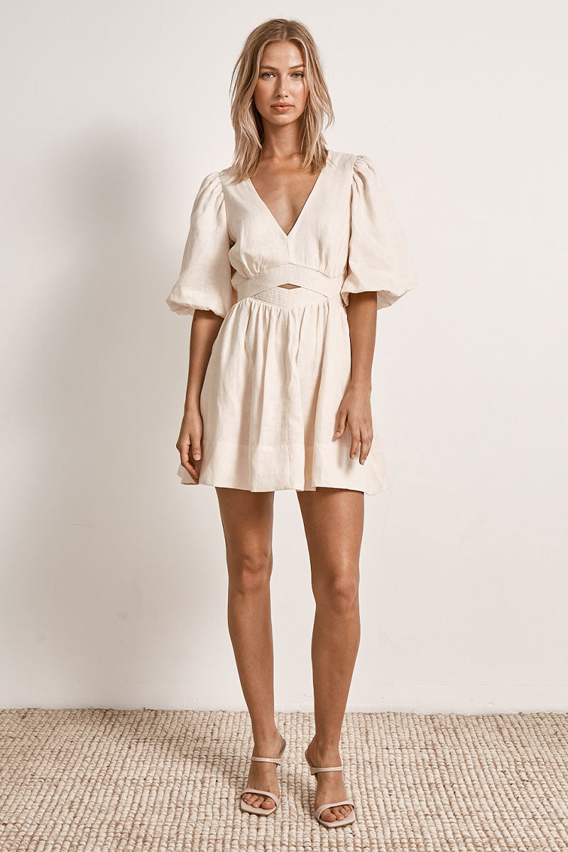 Mon Renn women's Clothing Sydney Bask Mini Dress White
