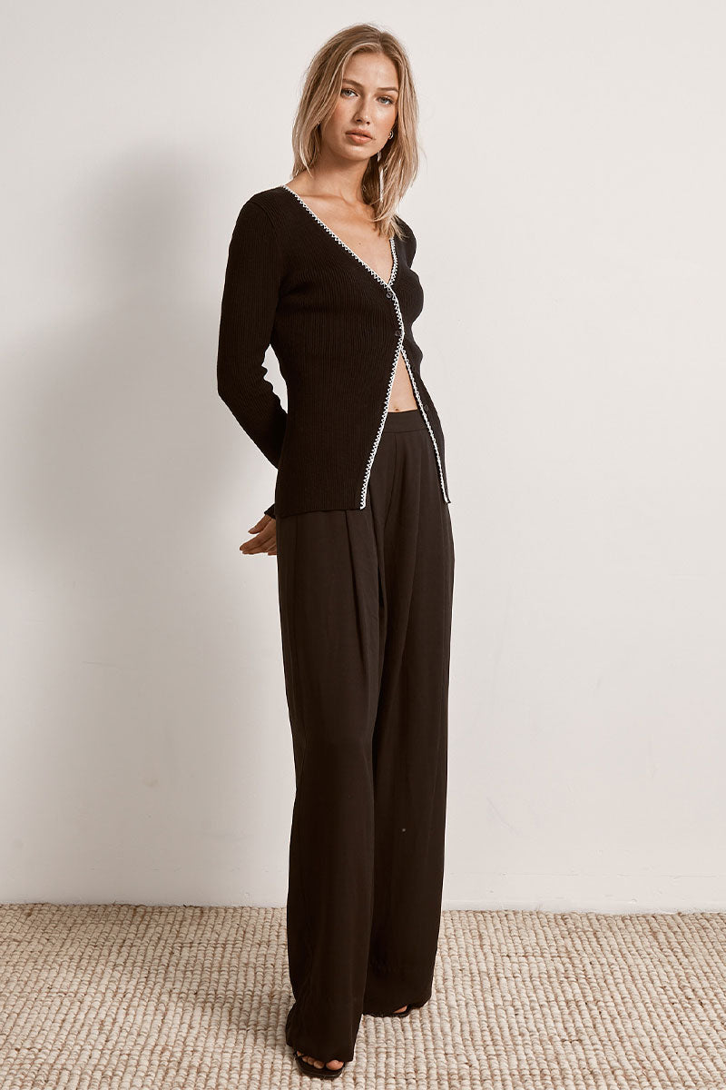 Mon Renn women's Clothing Sydney Connect Knit Top Black