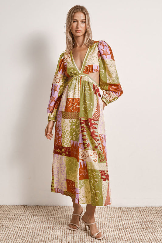 Mon Renn women's Clothing Sydney Cove Long Sleeve Midi dress 