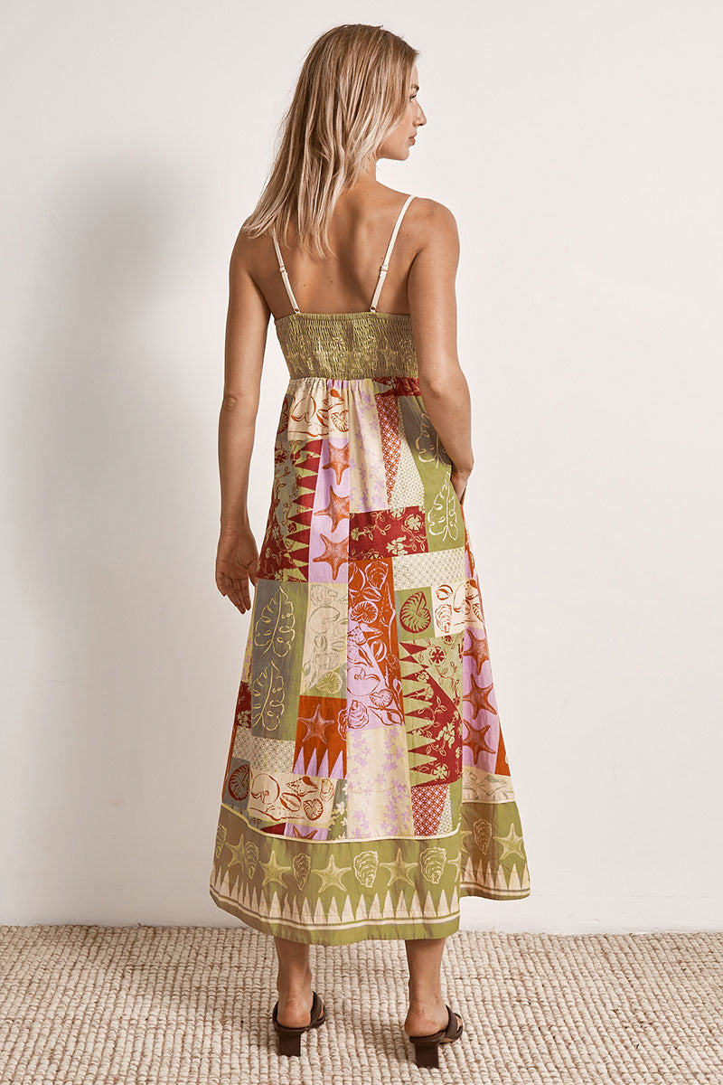 Mon Renn women's Clothing Sydney Cove Patchwork Midi Dress