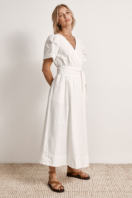 Mon Renn women's Clothing Sydney East Midi Dress White