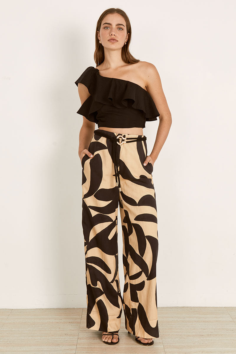 Mon Renn women's Clothing Sydney Form Crop Top Black