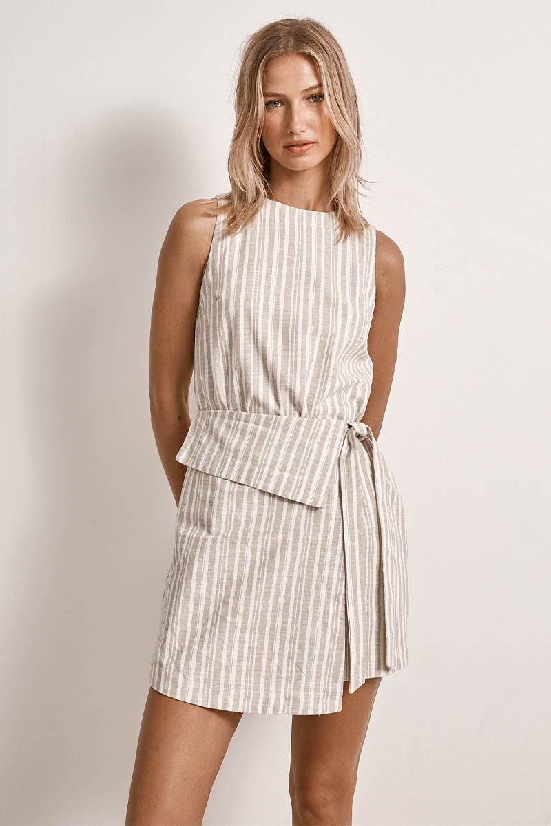 Mon Renn women's Clothing Sydney Illusion mini Dress Stripe