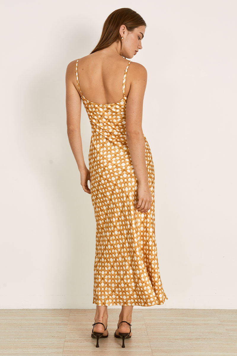 Mon Renn women's Clothing Sydney Lumen Midi Dress Gold