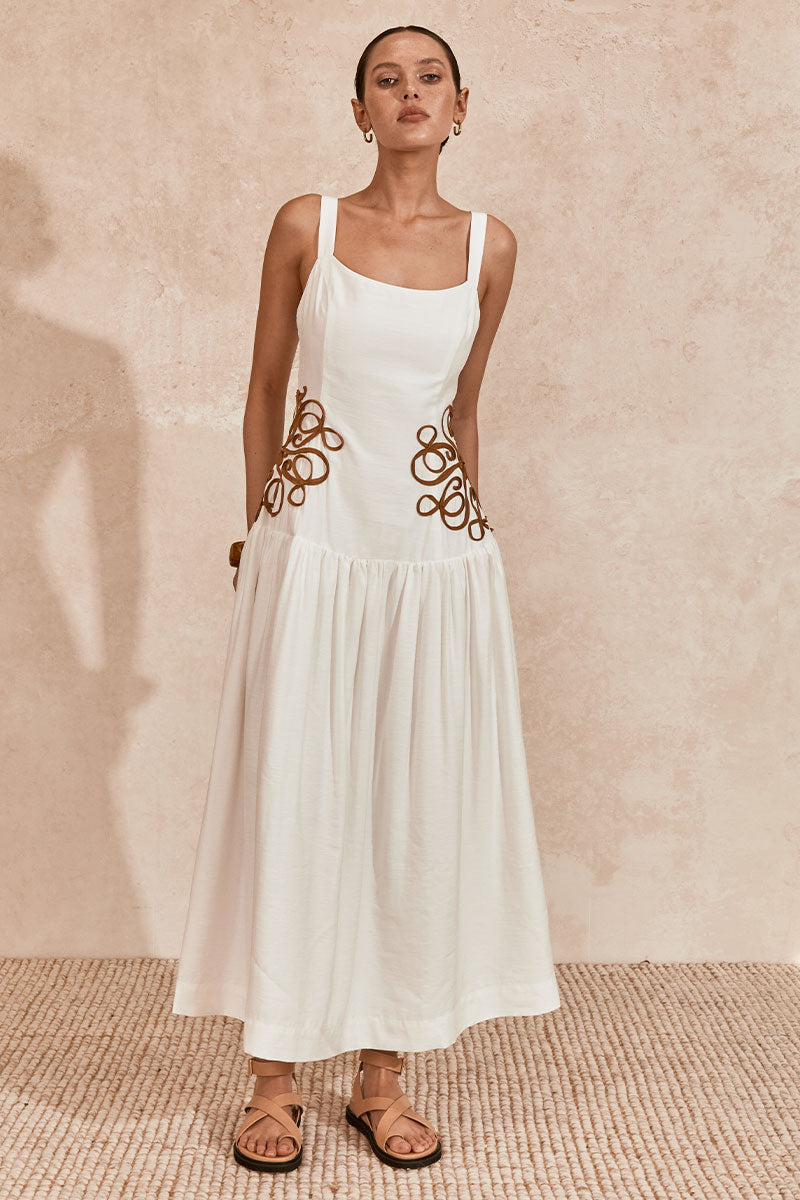 Mon Renn women's Clothing Sydney Luna Midi Dress White