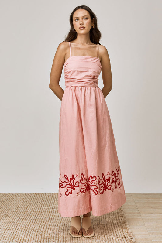Mon Renn women's Clothing Sydney Mysitque Midi Dress Pink