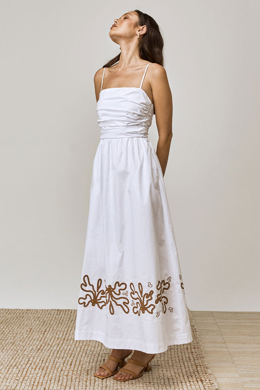 Mon Renn women's Clothing Sydney Mystique Midi Dress White