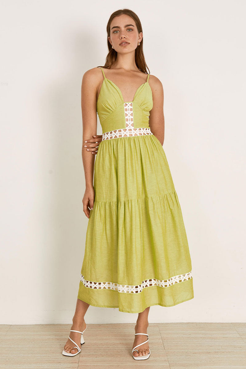 Mon Renn women's Clothing Sydney Paradise midi dress Green