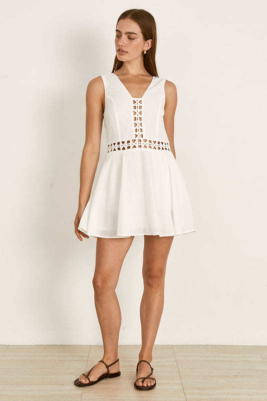 Mon Renn women's Clothing Sydney Paradise Mini Dress White