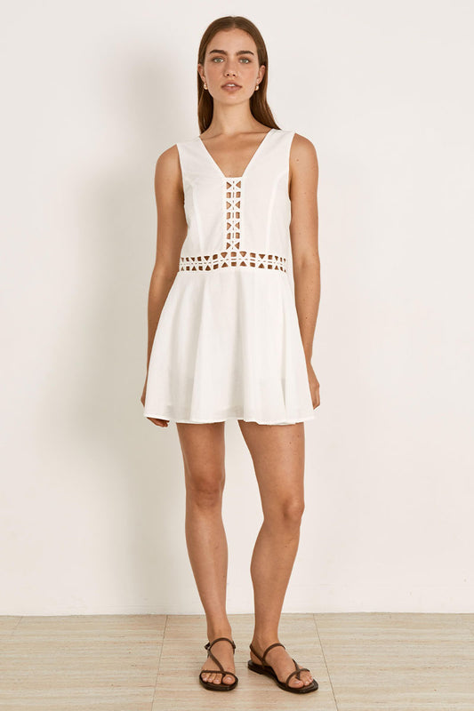 Mon Renn women's Clothing Sydney Paradise Mini Dress White