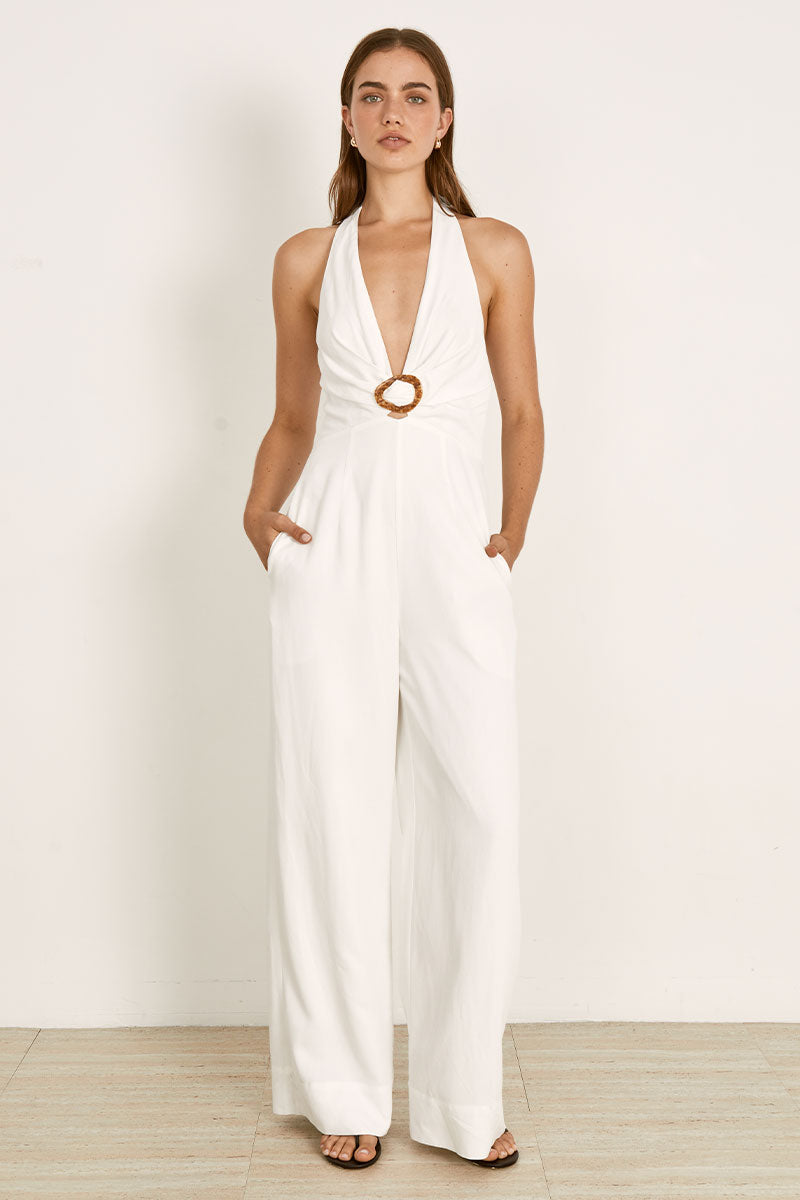 Mon Renn women's Clothing Sydney Relic Jumpsuit White