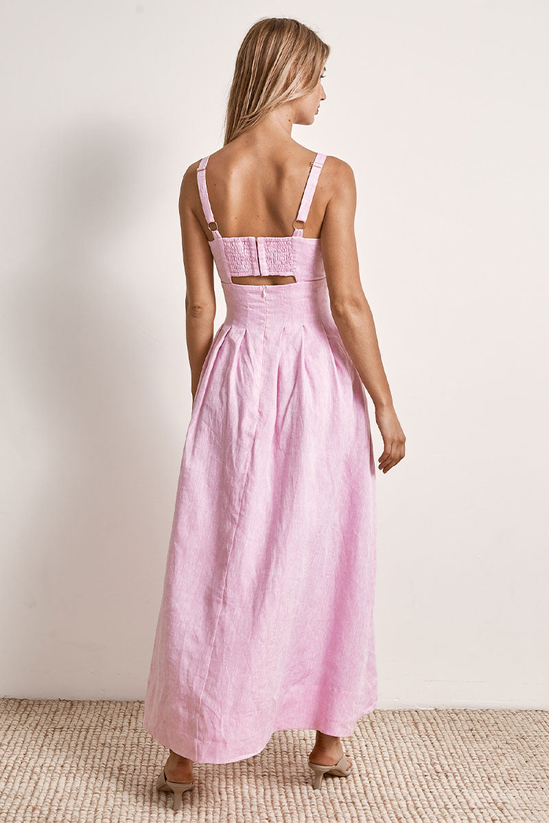 Mon Renn women's Clothing Sydney Rise Midi Dress Pink