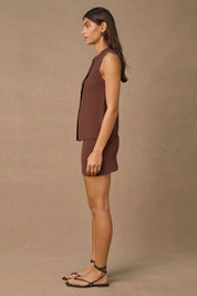 SHOAL KNIT TOP - COCAO