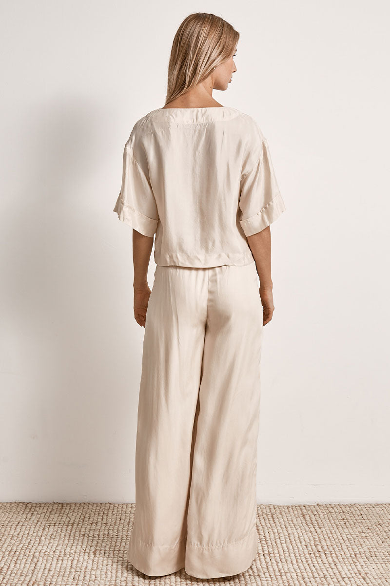 Mon Renn women's Clothing Sydney Sorrento Pant white