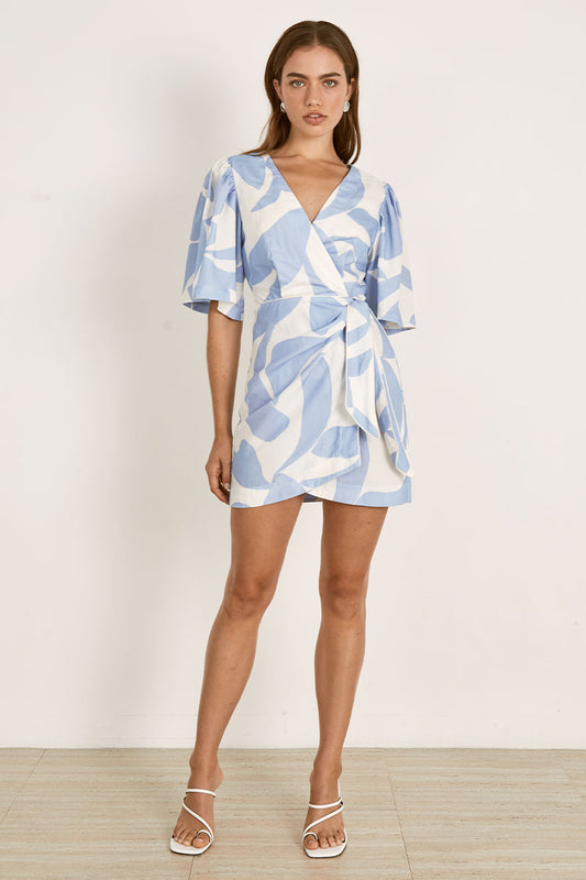 Mon Renn women's Clothing Sydney Surreal Mini Dress Blue