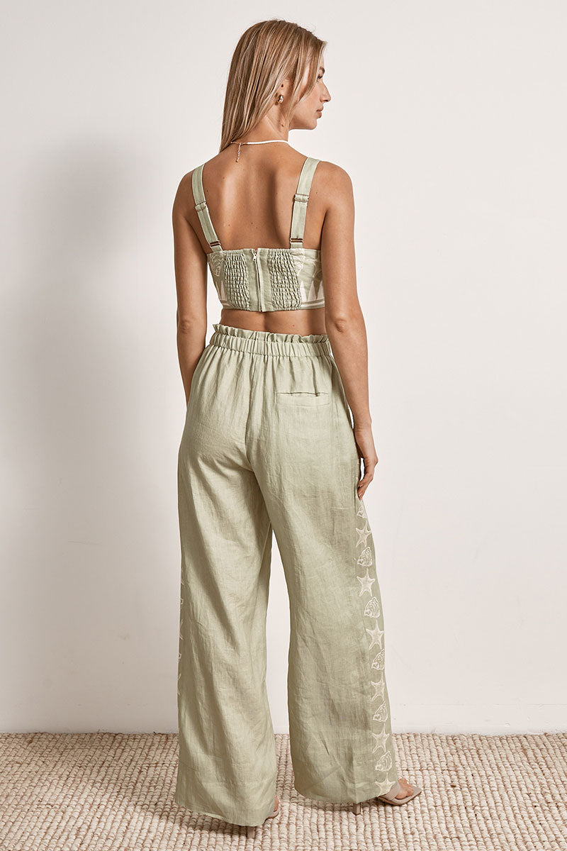 Mon Renn women's Clothing Sydney Swell Pant Green