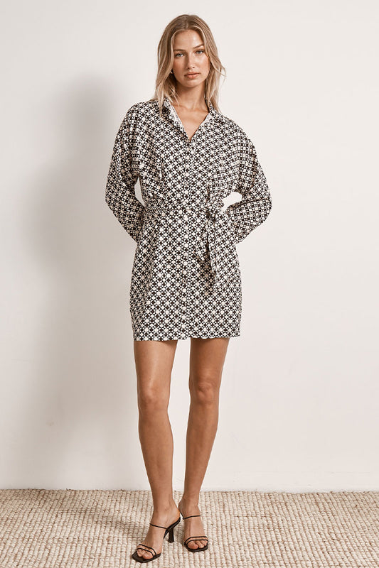 Mon Renn women's Clothing Sydney Moonlight Mini Dress Black and White