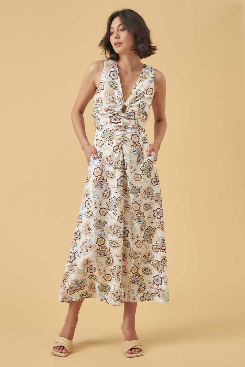 Mon Renn women's Clothing Sydney impression print midi dress