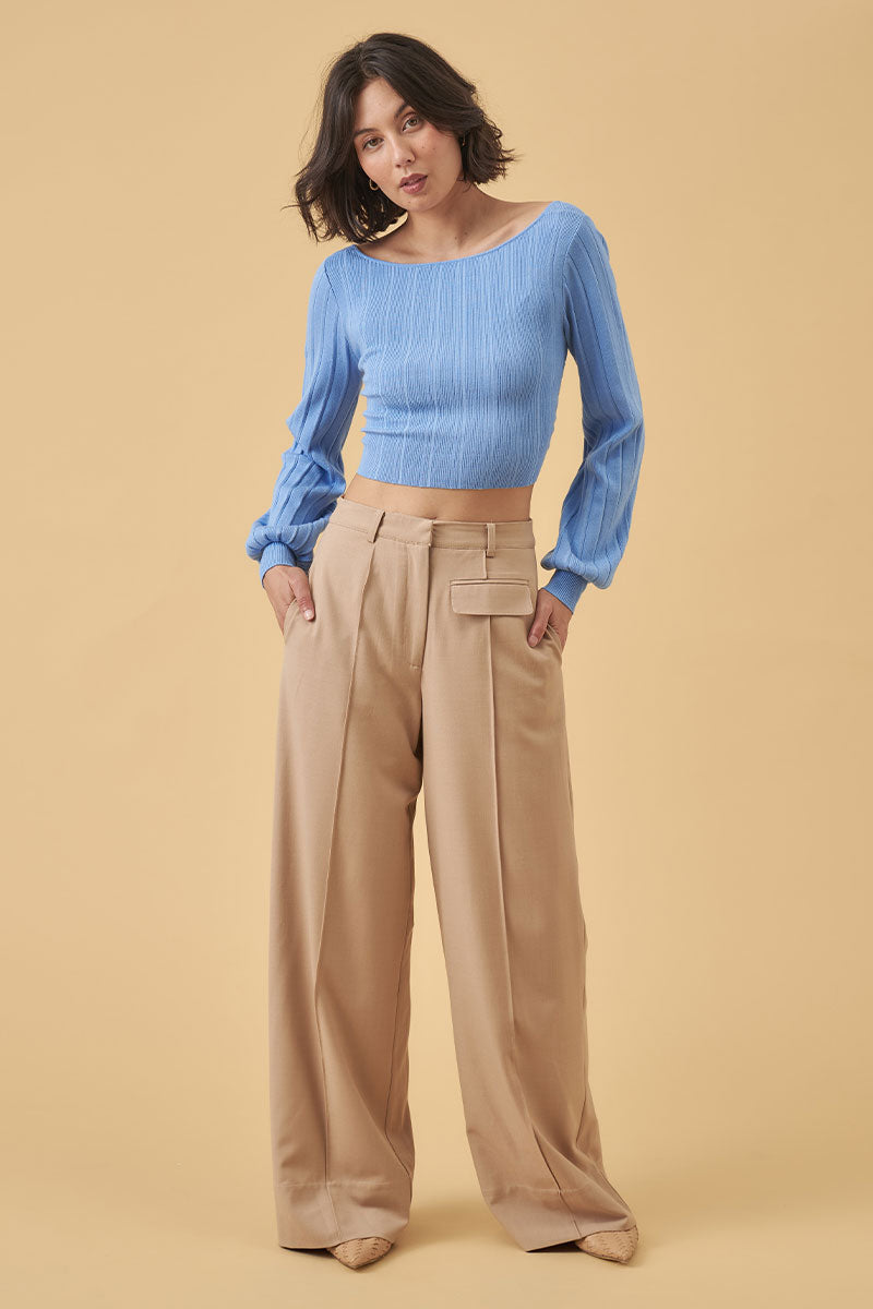Mon Renn women's Clothing Sydney Sense knit top blue