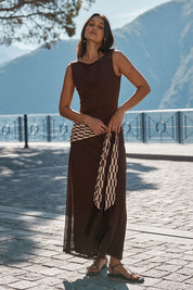 Imprint Dress Nutmeg/Tiktak Print