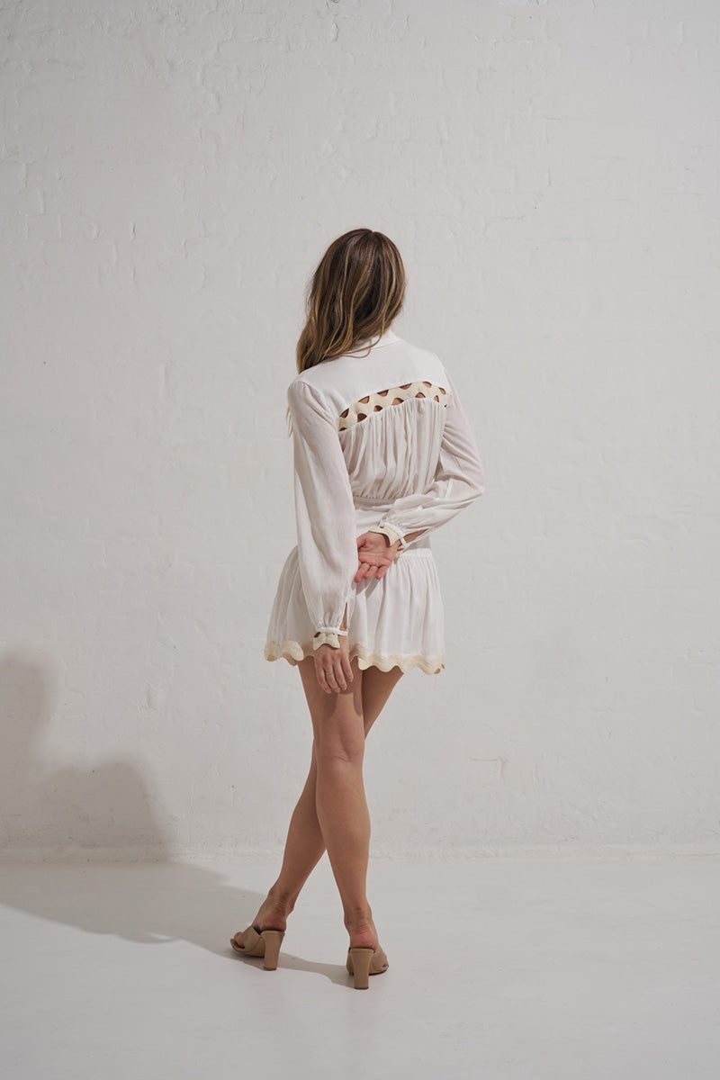 MonRenn Womens Clothing Sydney Coast Shirt Dress White