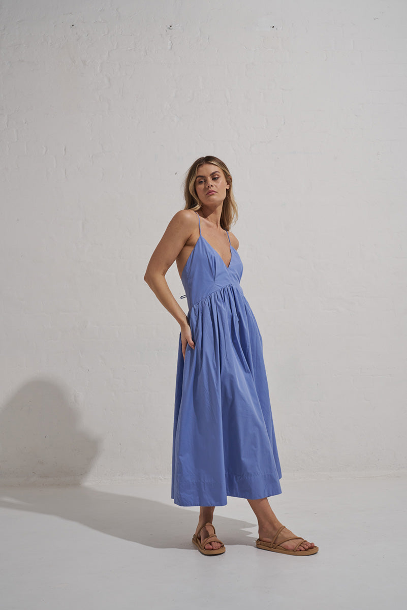 Monrenn women's Clothing Sydney Repose Midi Dress Blue