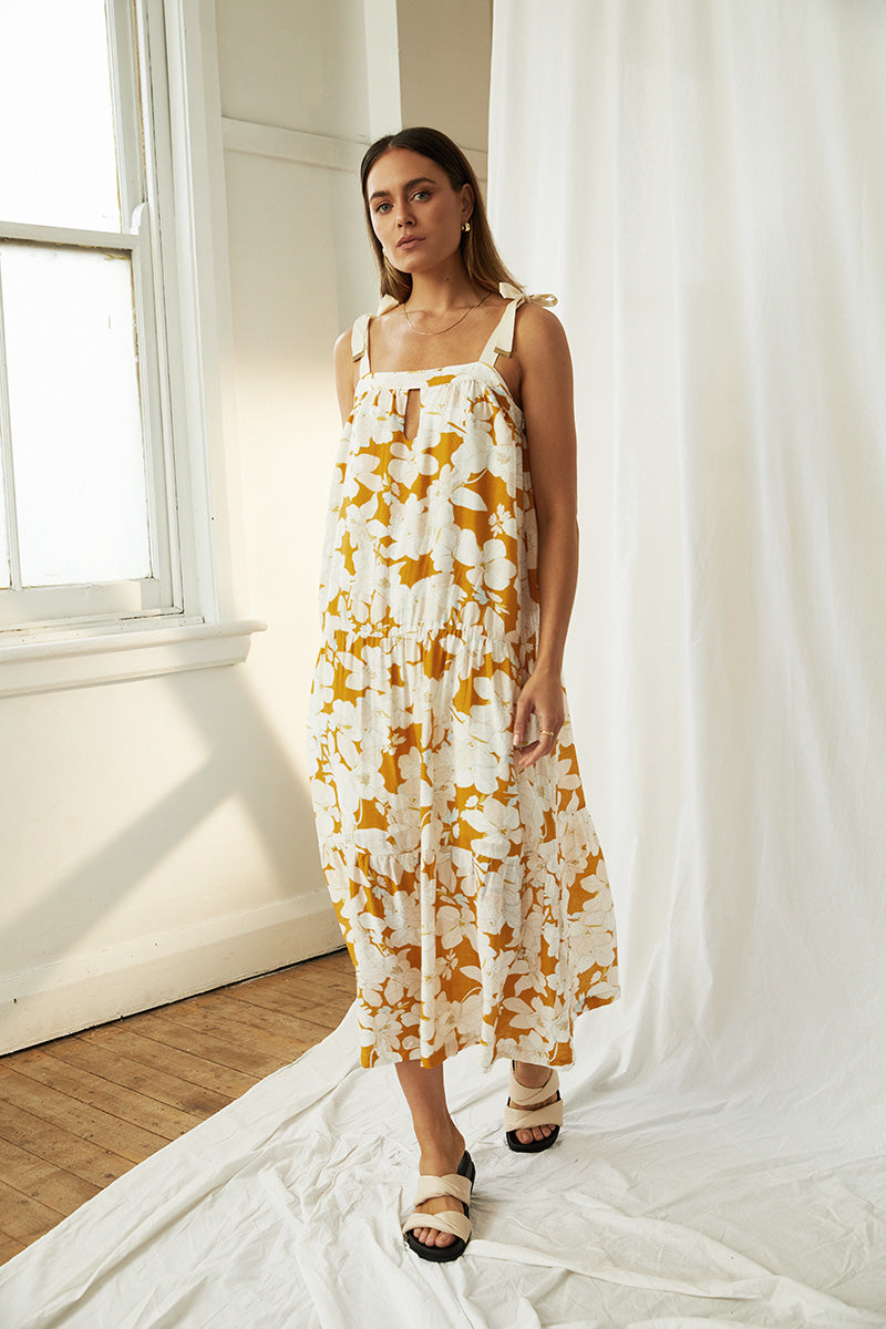 MON RENN MAGNOLIA MIDI DRESS