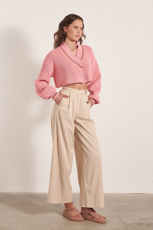 Mon Renn women's Clothing Sydney Pacific Knit Cardigan Pink