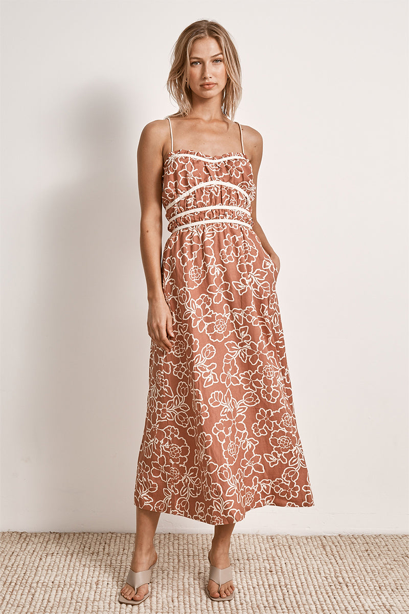 Mon Renn women's Clothing Sydney Monte Floral Sundress Dress Red