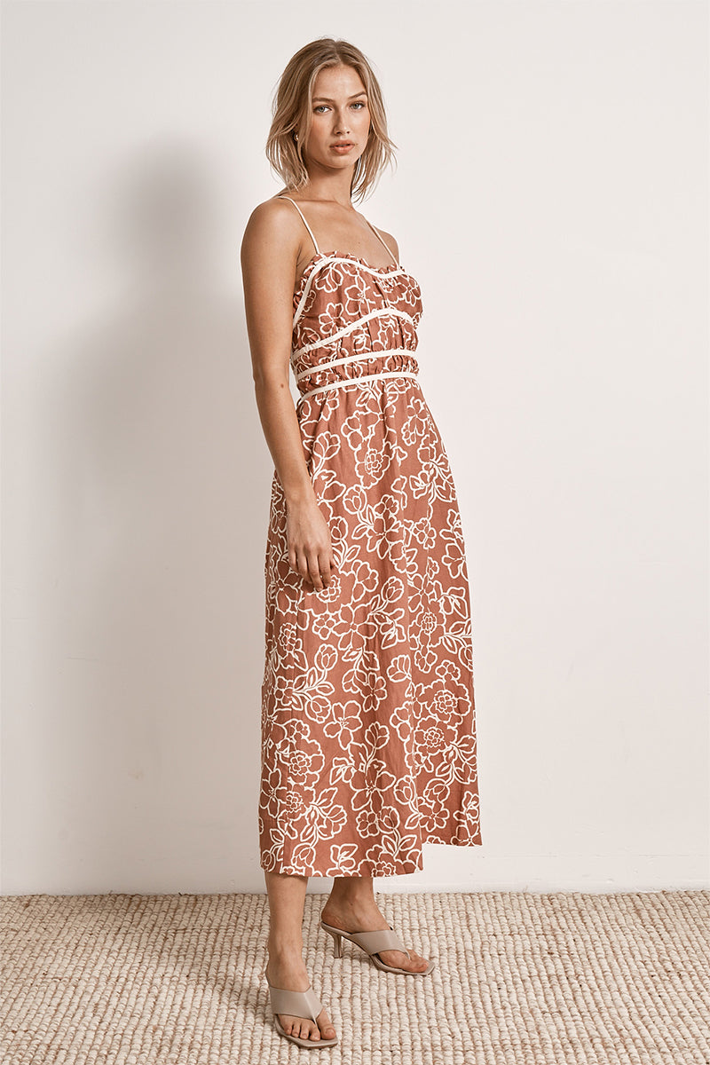 Mon Renn women's Clothing Sydney Monte Floral Sundress Dress Red