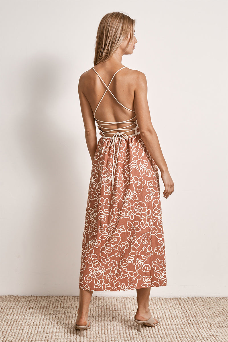 Mon Renn women's Clothing Sydney Monte Floral Sundress Dress Red