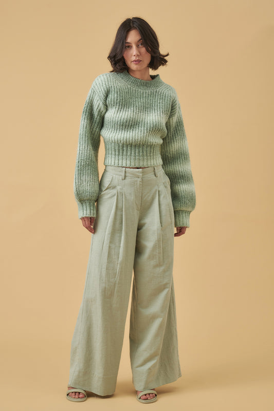 Mon Renn women's Clothing Sydney Aura Knit Jumper Sage