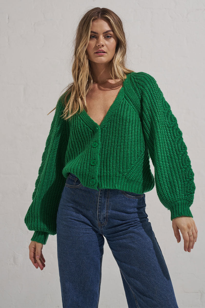 Mon Renn women's Clothing Sydney phase Knit Jumper green