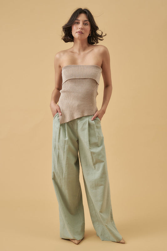 Mon Renn women's Clothing Sydney Thrive Knit Top Beige