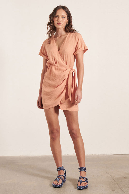 Monrenn women's Clothing Sydney Peach Mini Dress