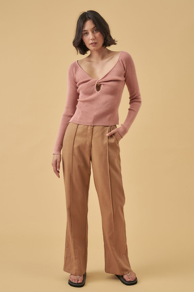Mon Renn women's Clothing Sydney Thrive Knit Top Pink