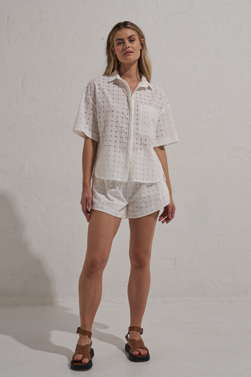 Monrenn Womens Clothing Sydney Radiate Short White