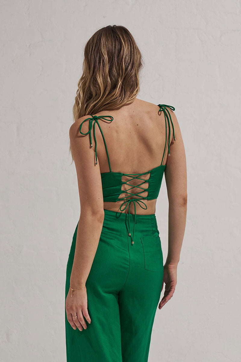 Monrenn Womens Clothing Sydney Willow Crop Green