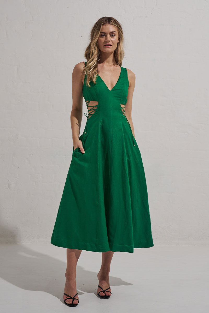 Monrenn Womens Clothing Sydney Willow Midi Dress Green