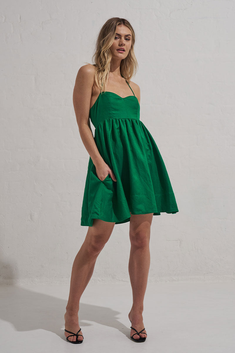 Monrenn Womens Clothing Sydney Willow Mini Dress Green
